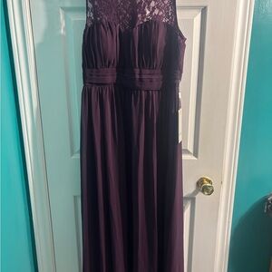 Elegant Purple Lace Maxi Dress